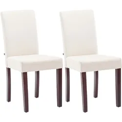 CLP 2er Set Esszimmerstuhl Ina Stoff cappuccino   Farbe: creme, Gestell Farbe: cappuccino
