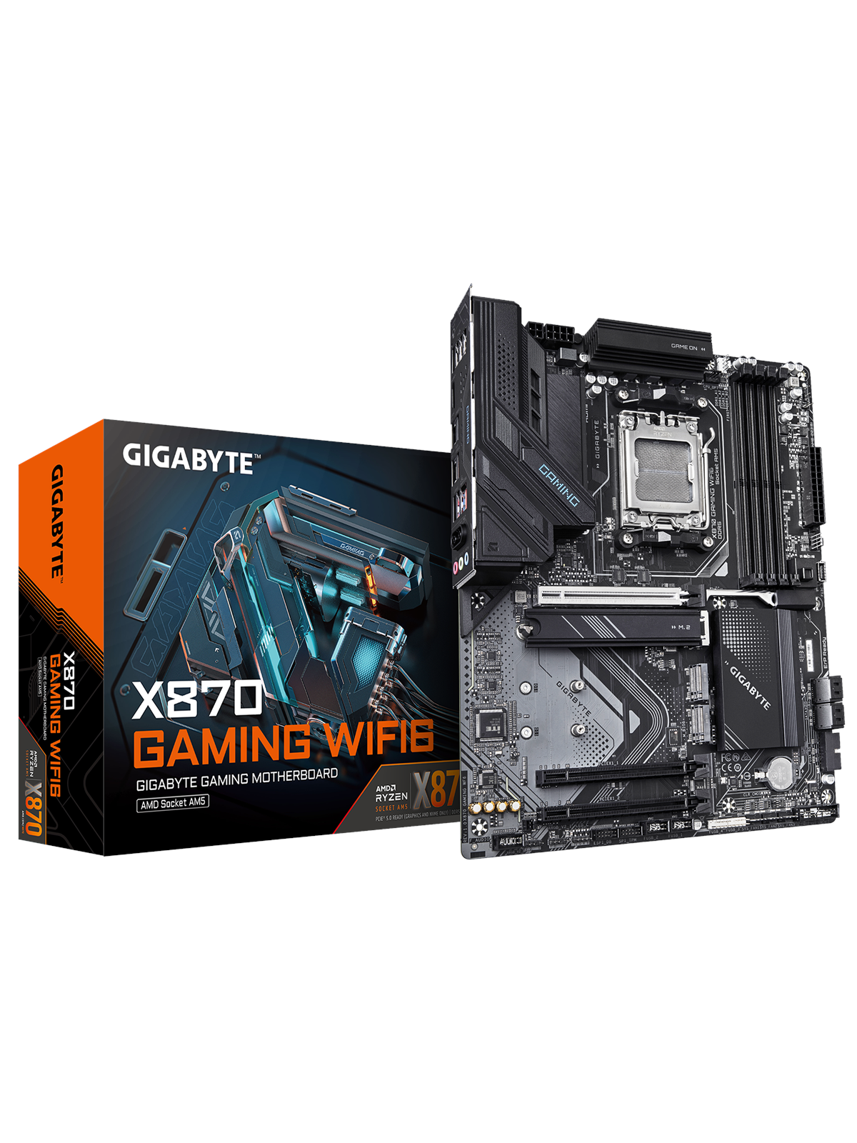 GIGABYTE X870 GAMING WIFI6 Mainboard - AMD X870 - AMD AM5 - DDR5 RAM - ATX