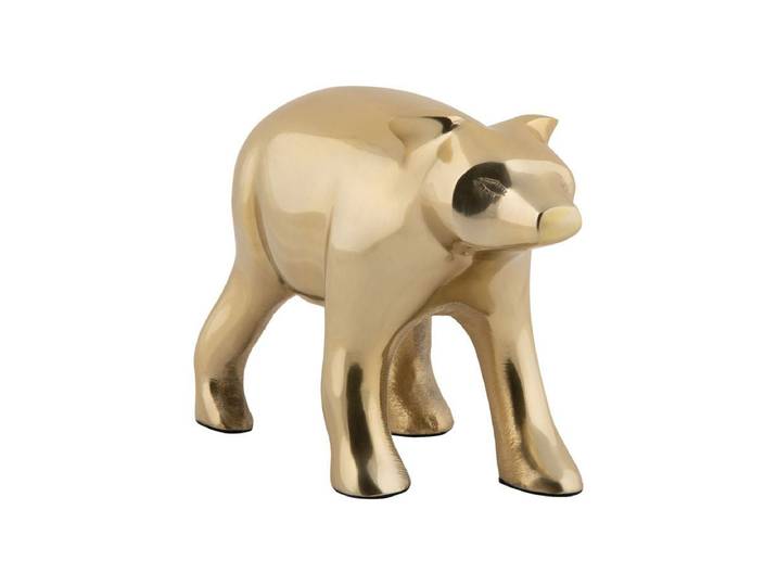 Statue Grizzly – Metall in Goldoptik - Gold - Luxusbetten24