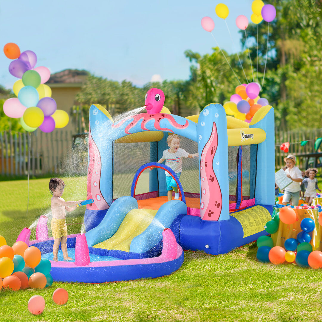 Outsunny Bouncy Castles Blue;Pink 3