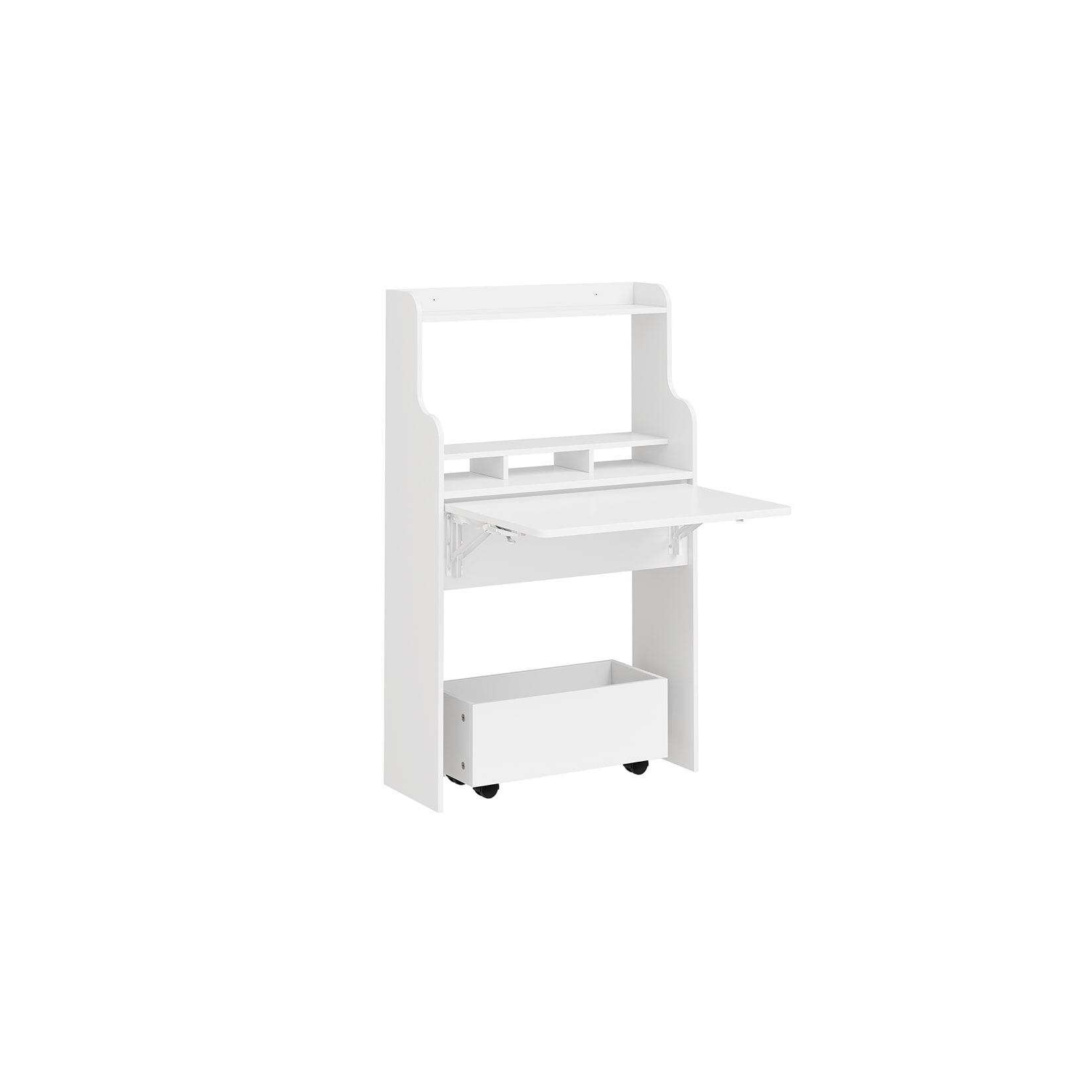 SoBuy Wandklapptisch mit 1 Schublade Weiß 61x25x100cm Modern