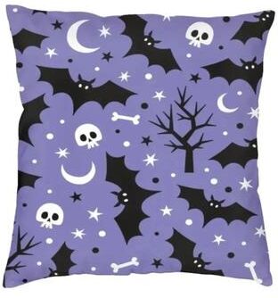 Uplift Picks Pastel Goth Pink Black Bat Pillow Cover For Spooky Home Decor 05 66x66 Cm