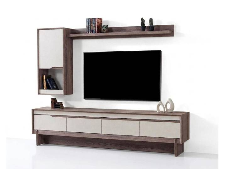 JVmoebel Wohnwand Wohnwand Moderner Stil Beige Farbe Geräumige Wohnwand Elegantes Design, Made in Europa