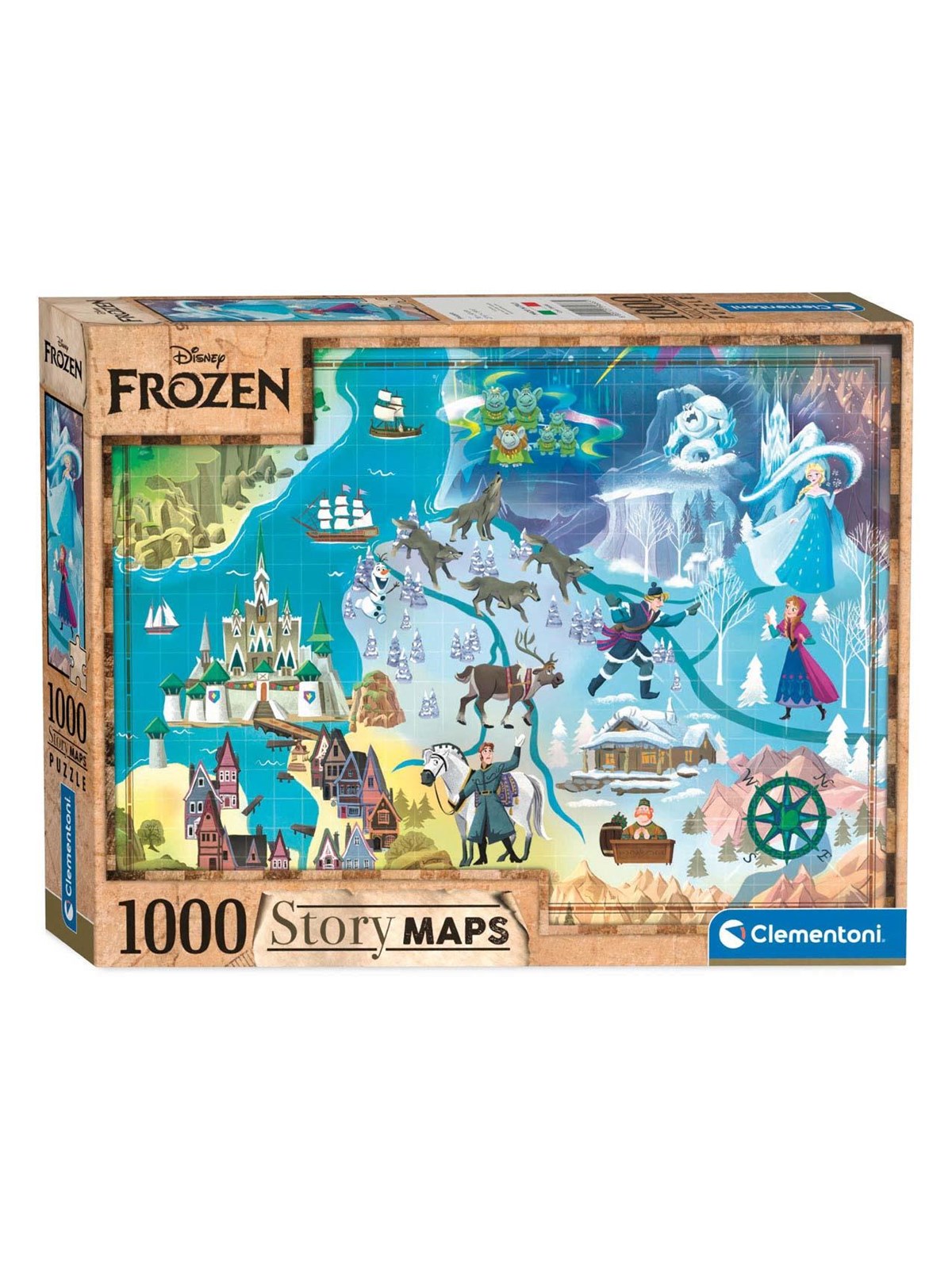 Clementoni Puzzle 1000 Pieces Story Maps Frozen Floor 2D Puzzles