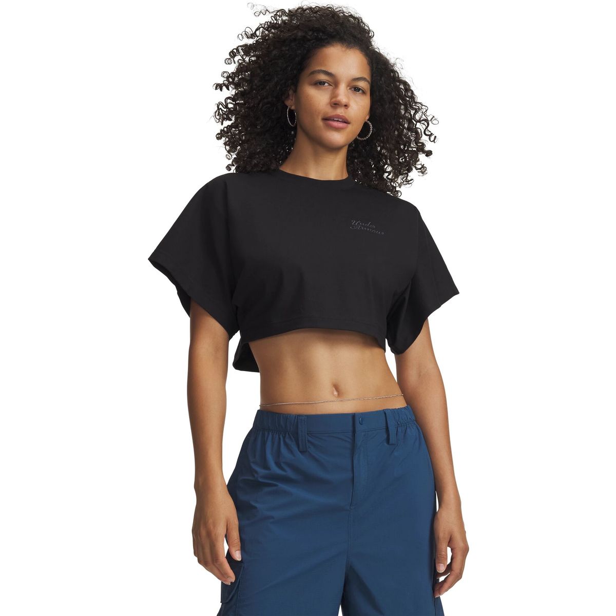 Under Armour Cropped Script SS Tee black ultimate black (008) XL 6009677-008-XL
