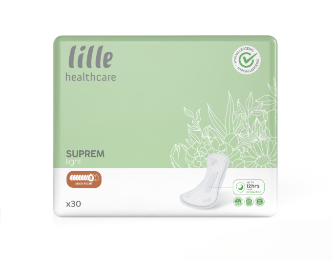 Lille Healthcare Lille Suprem Light Maxi Night - 12 paquets de 30 protections
