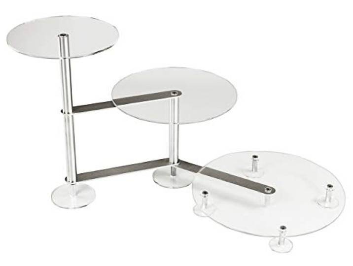 Manschin-Laserdesign Tortenständer Rund Tortenetagere Acryl Treppe Etagere Hochzeit 3 Etagen Ø 20 25 30cm (Ø 20 25 30 cm)
