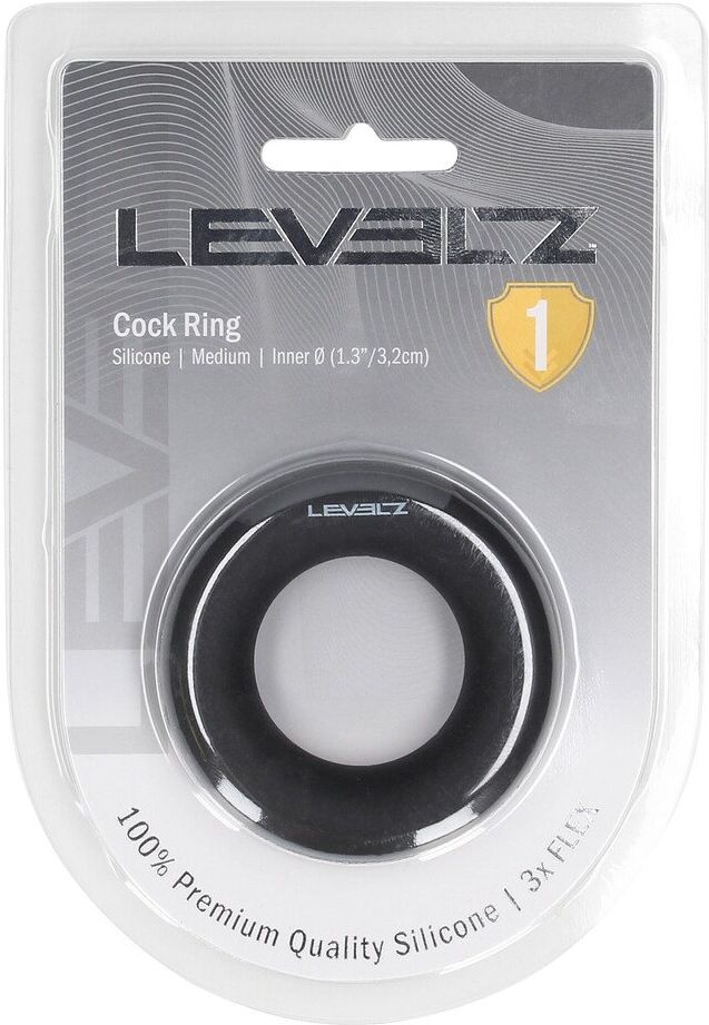 Levelz Cockring en silicone liquide - M - Noir