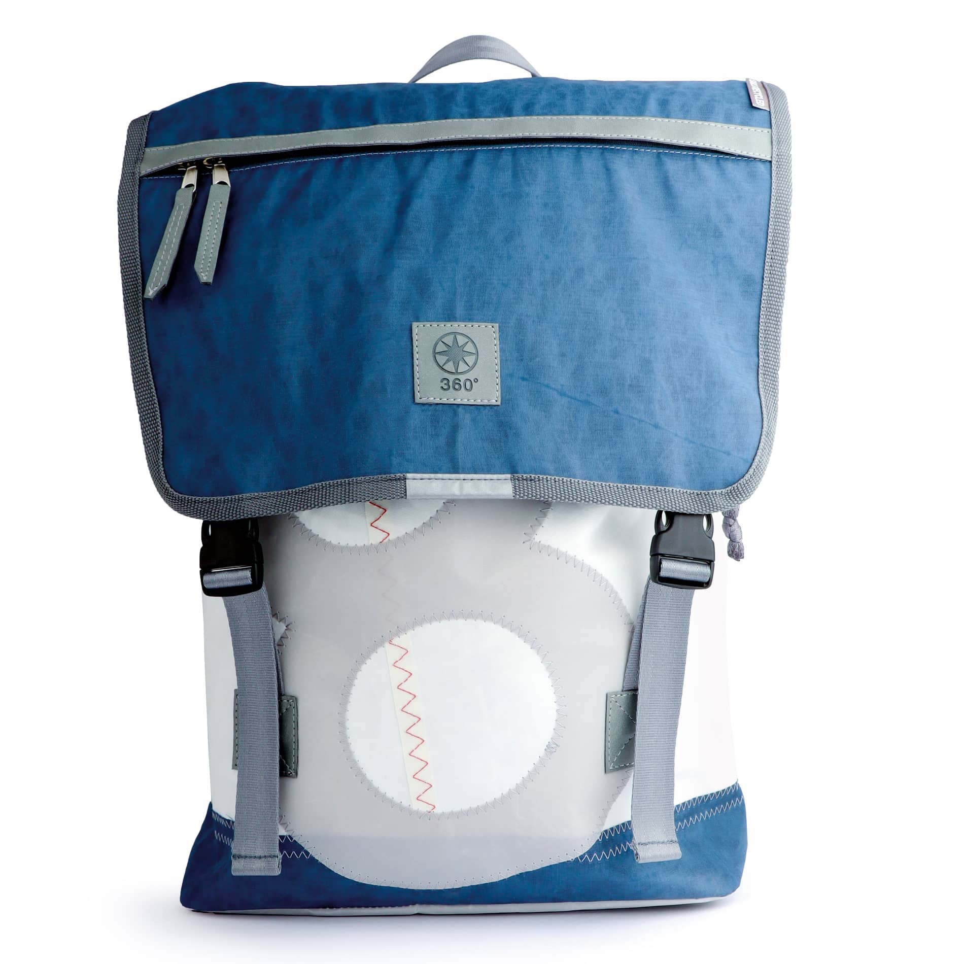 360° Taschen Landgang Rucksack (Segel weiß-blau, Zahl hellgrau ,Gurt grau) Segel weiß-blau, Zahl hellgrau ,Gurt grau 2223