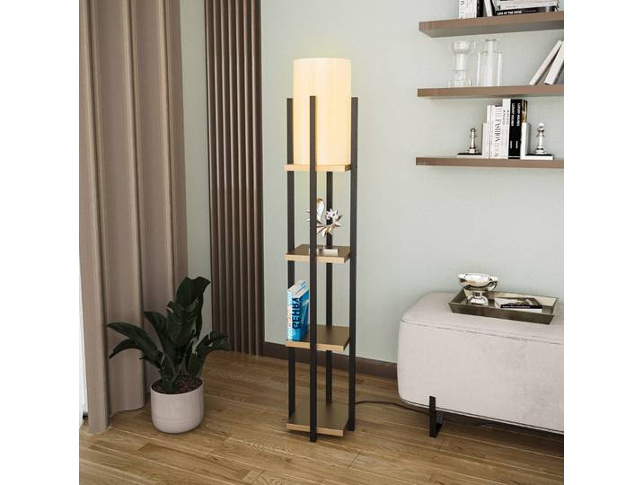 Stehlampe 8115 Opviq, schwarz, für Wohn- / Esszimmer, Metall, Stehlampe