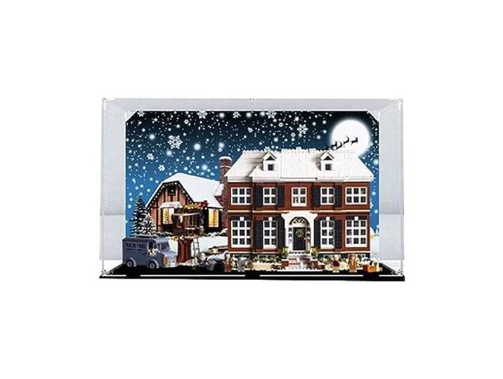 JIULIN Acryl-Vitrine, kompatibel mit Lego 21330 Home Alone-Modell, Schutz, staubdicht, transparent, mehrfarbig, rechteckig, Tischhalterung