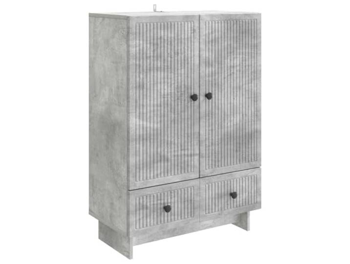 KPOTUERTU Sideboard Betongrau 66 x 34,5 x 95 cm Holzwerkstoff Schubladen, Schranktüren, Stauraum, Wohnzimmer, Essbereich, einfache Montage, pflegeleicht
