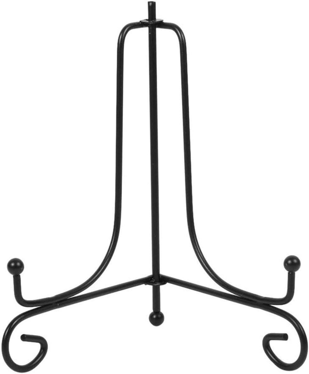 Zwarte ijzeren plaatstandaard voor display van fotolijst of kunstwerk, 6 inch