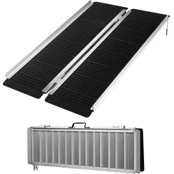 Wiltec, Zubehör Gehhilfen, Rollstuhlrampe faltbar 122cm 270kg Rollstuhl Alu Rampe rutschfest mobil