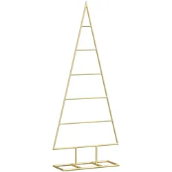 vidaXL Metall Weihnachtsbaum Gold 90 cm Pulverbeschichteter Stahl