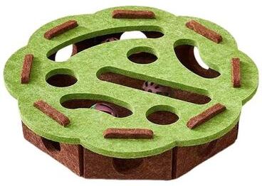 Uplift Picks Interactive Felt Cat Puzzle Toy With Bell Maze Scratcher Interactive Felt Cat Puzzle Toy With Bell Maze Scratcher