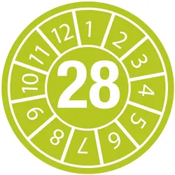 Brady, Sicherheitskennzeichnung, DATE INSPECTION LBLS B-500 28 - DIA 25, DATE 28-DIA 25 B-500 (250 Etiketten)