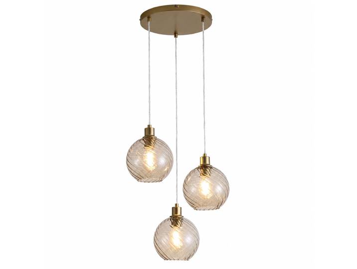 Searchlight Hanglamp Radiance 3 lichts Ø 46 cm mat goud