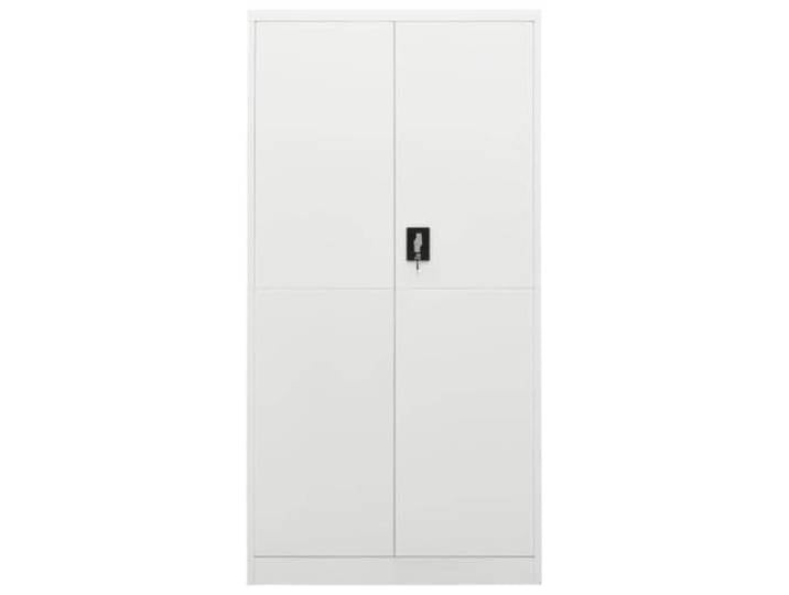 HGBNMER Schließfachschrank Weiß 90x40x180 cm Stahl 4 Einlegeböden, langlebiger Stahl, leicht zu reinigen, für Kleidung, Besen, Staubsauger, Angelruten