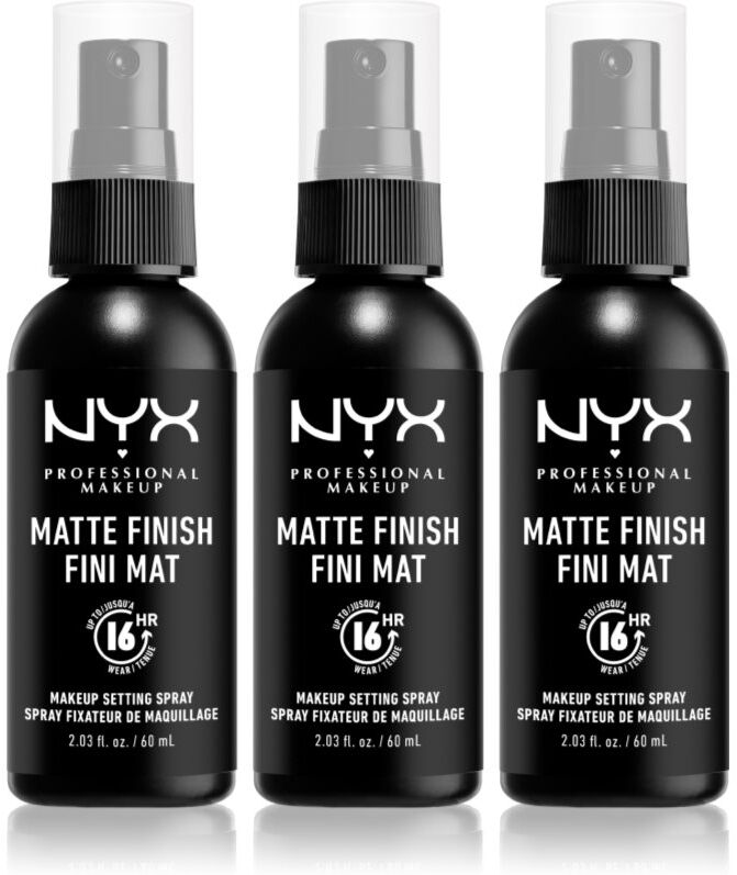 NYX Professional Makeup Makeup Setting Spray Matte Fixationsspray 3x60 ml