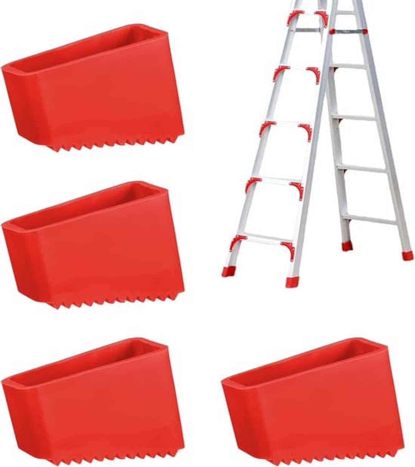 Set van 4 rode rubberen trapvoetbeschermers