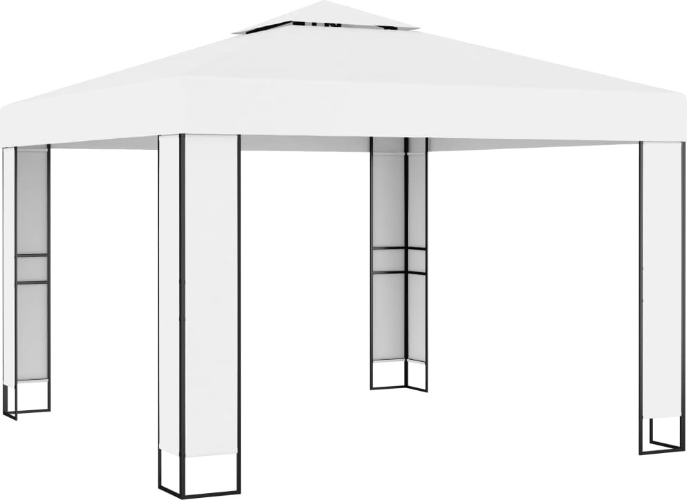 Pavillon mit Doppeldach 3 x 3 m Weiß