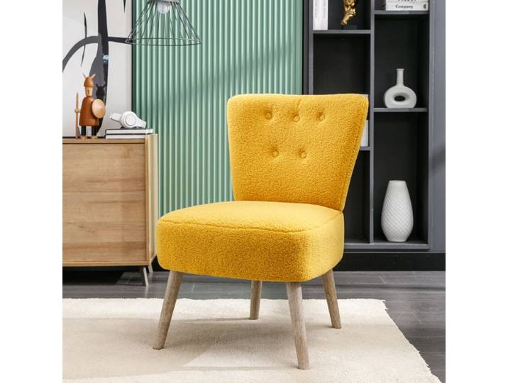 Chaise d'accentuation épaissie et accueillante de deuxième génération tissu Teddy fauteuil ergonomique pour salon chambre