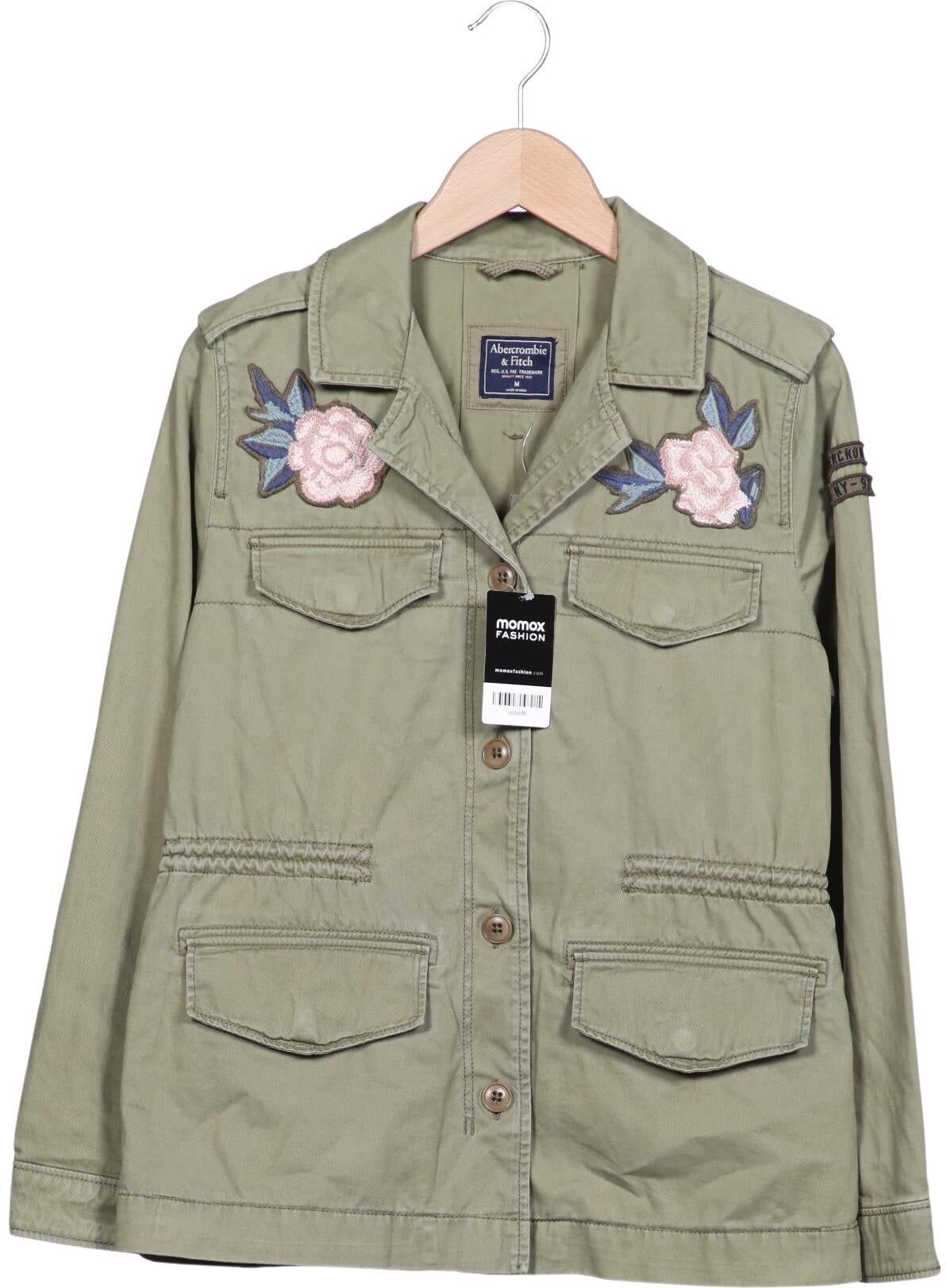 Abercrombie & Fitch Damen Jacke, Grün, Gr. M, Baumwolle - Second Hand