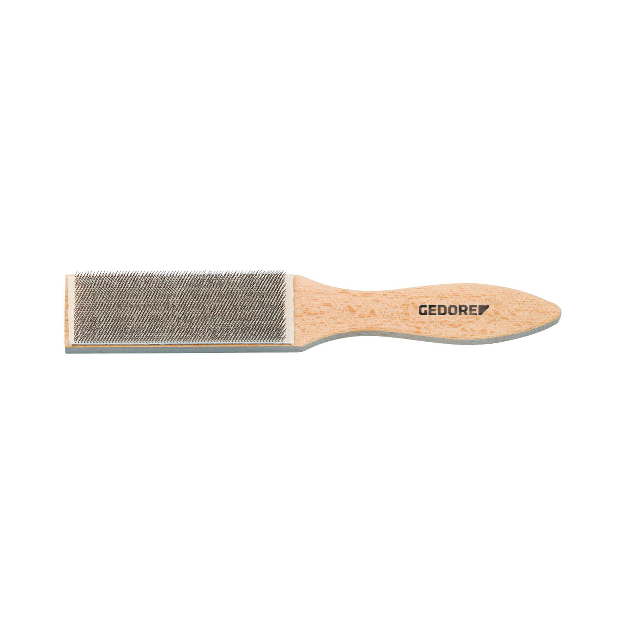 Gedore Feilenbürste, für Feilen und Raspeln, Borsten 10 mm, mit Holzgriff, Drahtbürste, 250 mm lang, 645 (6531790)