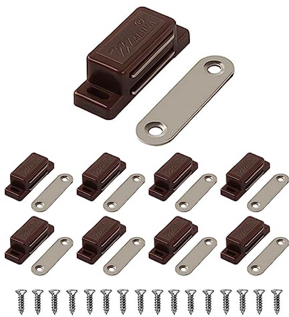 LTPRTZ Deurmagneet Set van 10 Stuks - Bruine Zelfklevende Magneetsluiting voor Meubels en Kastjes