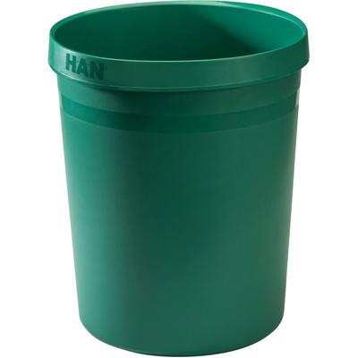 HAN Papierkorb Grip Karma 18 Liter rund RC-Kunststoff öko-grün Packung mit 15 Stück