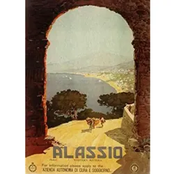 POSTER Frankreich & Italien Alassio A4 Rahmenlos