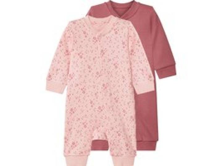 LUPILU® Lot de 2 pyjamas bébé (rose/rose, 2-6 mois)