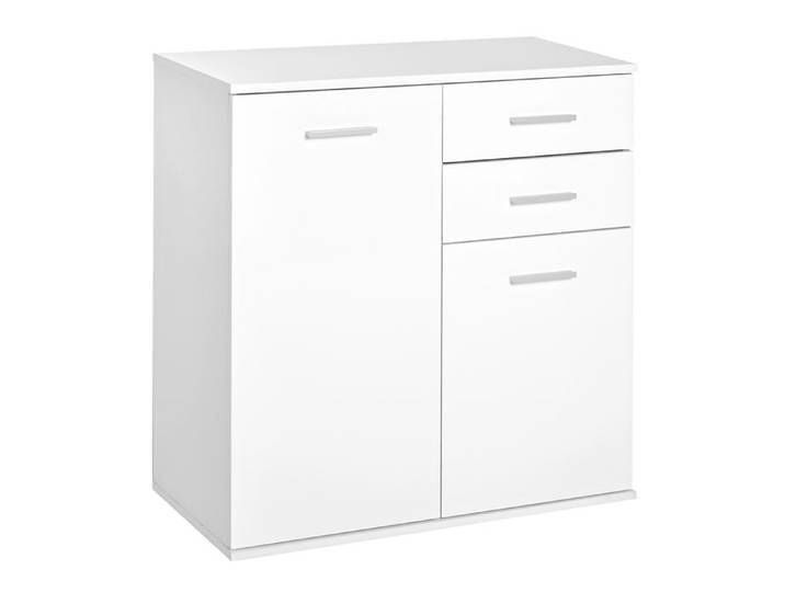 CollaHausse Meuble Auxiliaire Salon Étroit Blanc Portes Tiroirs 71x35x76 cm