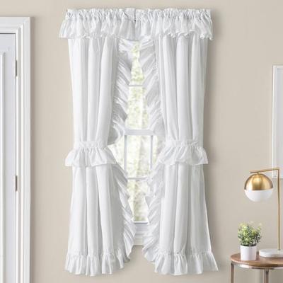 A. L. Ellis Inc Charlene Ruffled Priscilla Curtain Pair, 84 x 72, White