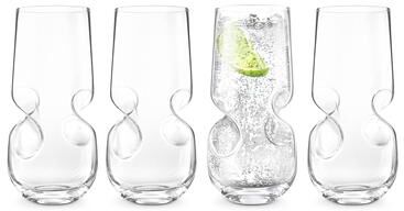 Final Touch Bubbles Seltzer Beverage Glasses - Set of 4 - 17 oz