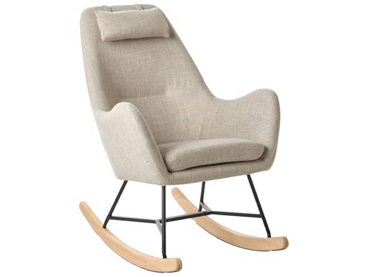 Beliani Stilvolles Schaukelsessel Polsterbezug Hellbeige Arrie