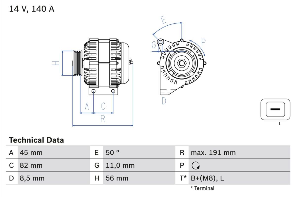 Drehstromgenerator BOSCH 0 986 042 840
