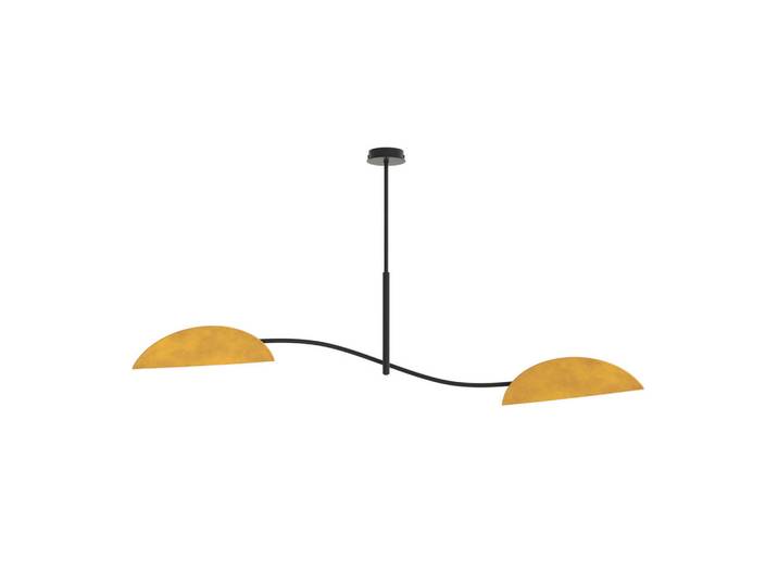 Deckenleuchte Lotus, Schwarz, Metall, 18x54x105 cm, Lampen & Leuchten, Innenbeleuchtung, Deckenleuchten, Deckenleuchten