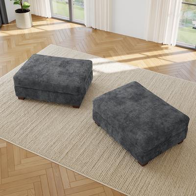 Lumibee "2 Set Modern 41"" W Rectangle Chenille Ottoman"
