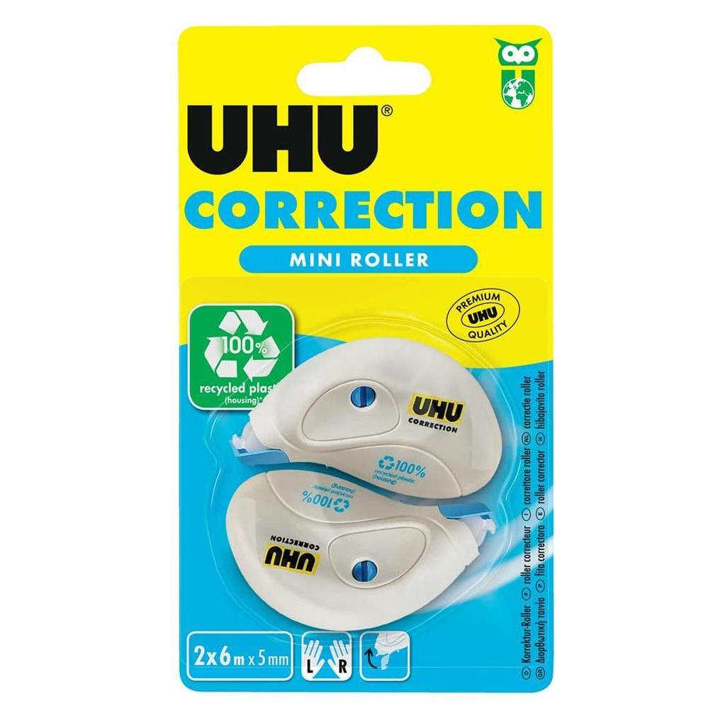 UHU Korrekturroller CORRECTION ROLLER MINI, 6 m x 5 mm, 2 in Blister (50710)