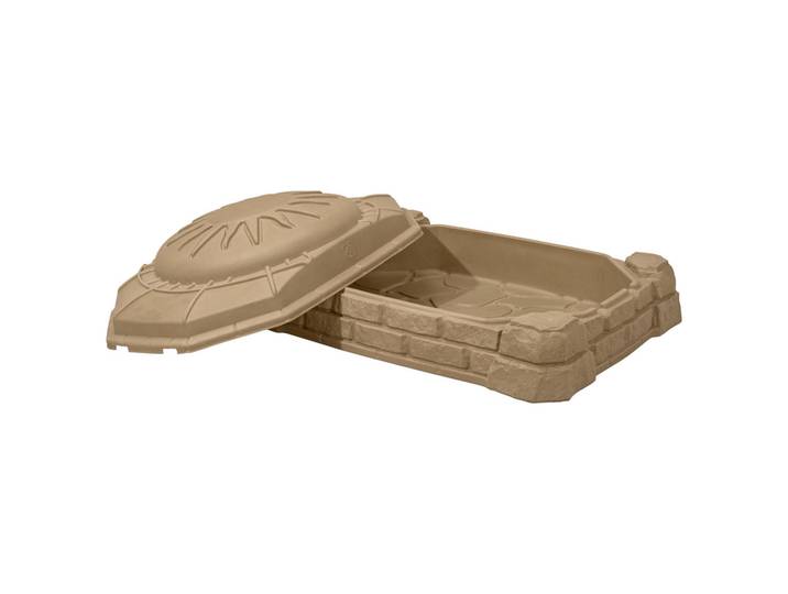 Sandkasten, Braun, Kunststoff, 111.8x39.4x81.2 cm, unisex, EN 71, CE, hoher Rand, Sitzfläche, Freizeit & Co, Outdoor-Spielzeug, Sandkasten