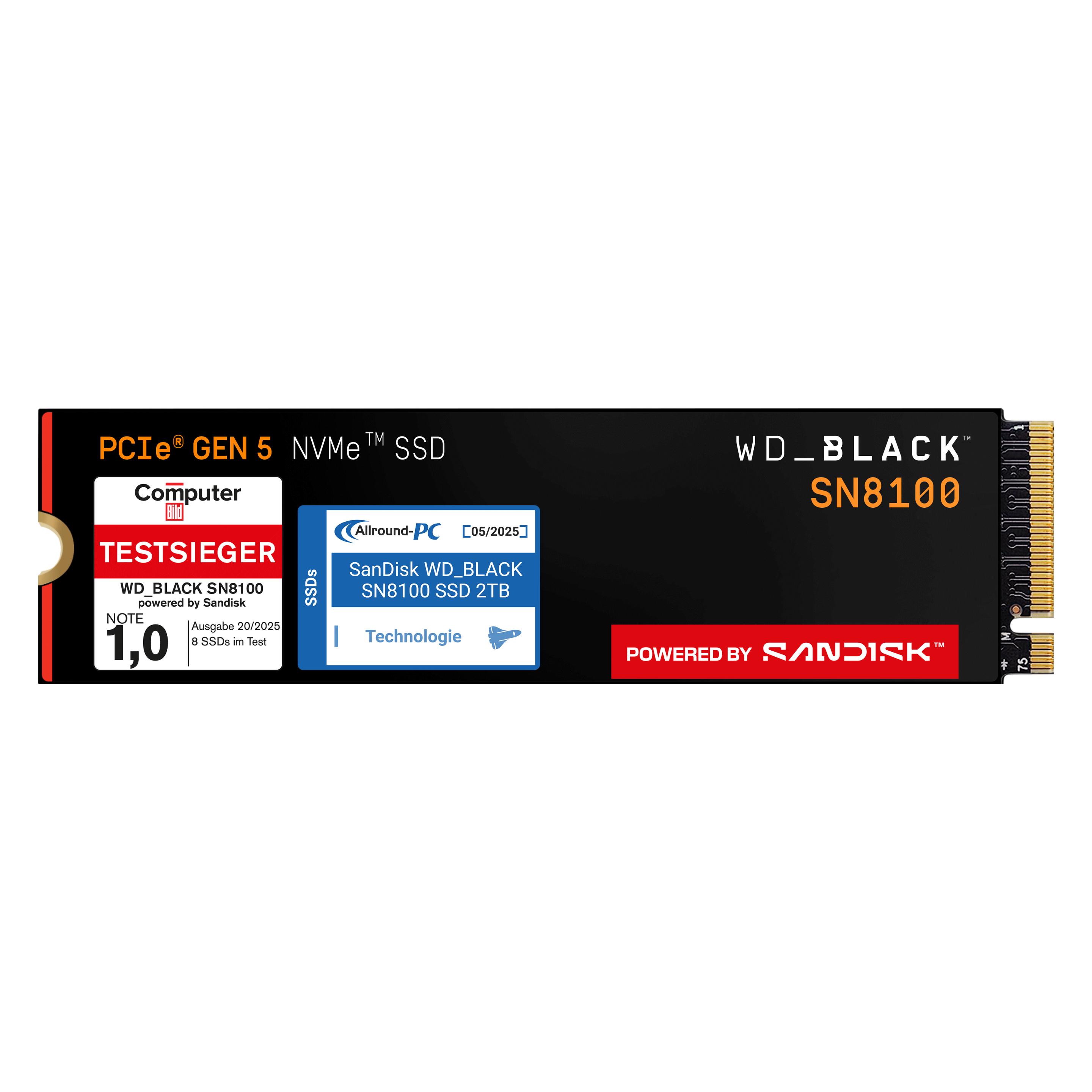 Sandisk WD BLACK SN8100 SED ATA (4000 GB, M.2 2280) (WDBCMT0040BNC-WRSN)