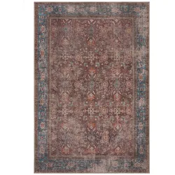 KADIMA DESIGN Flachgewebe Teppich waschbar Rot Vintage Orientalischer Used-Look | 190x290cm