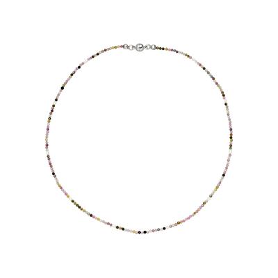 Kette ohne Anhänger JOBO, bunt (mehrfarbig), Halsketten, Damen, Metall Perlen, L: 46, Metall, Perlen, mit Perlen und Turmalin 46 cm