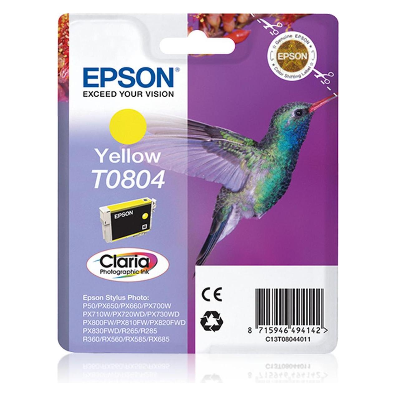 Epson T0804 - Gelb - Original - Blister mit RF- / aktustischem Alarmsignal (Y) (C13T08044021)