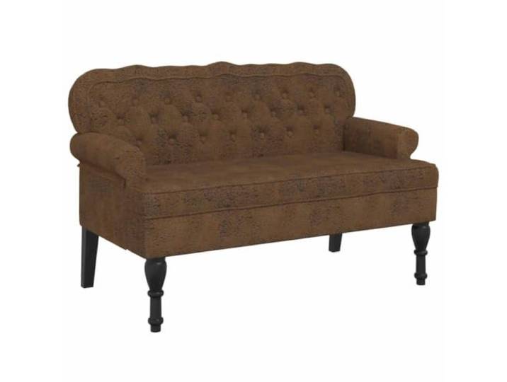 Makastle Sitzbank mit Rückenlehne Braun 119,5x64,5x75 cm Wildleder-Optik