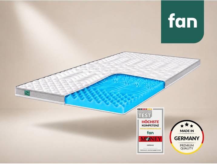 Topper FAN Softly XXL Plus, Topper 90x200, 140x200 cm und weitere Größen , weiß, B:160cm H:7cm L:200cm, Kaltschaum, Topper, Kundenliebling, über 1500 positive Bewertungen >Made in Germany<