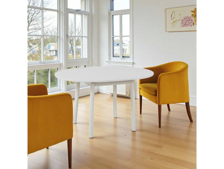 Table ronde extensible - 4 places ARDEN - Blanc