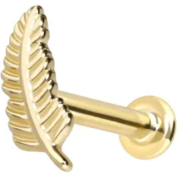 14 Karat Gold Labret mit Innengewinde FEDER